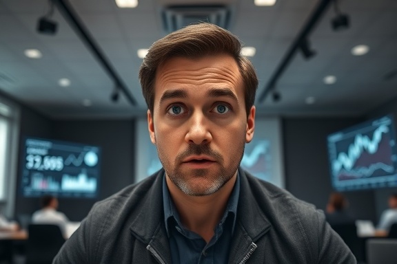 precise marketing metrics, concentrated expression, presenting data, photorealistic, corporate conference room with projection screens, highly detailed, animated graphs, fine resolution, neutral gray tones, soft overhead lighting, shot with an 85mm lens